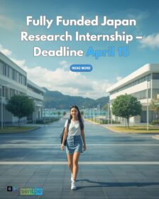 Young international student walking on modern OIST campus in Okinawa, Japan representing the fully funded OIST Internship 2026 research program.