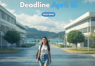 Young international student walking on modern OIST campus in Okinawa, Japan representing the fully funded OIST Internship 2026 research program.