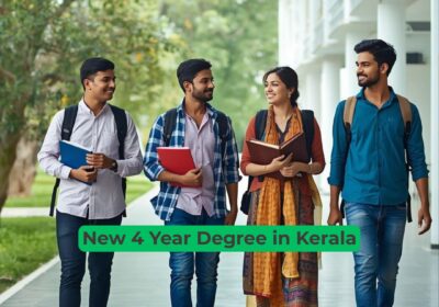 Students studying in Kerala under FYUGP Kerala 4 year degree program in modern university campus
