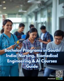 Students studying nursing biomedical engineering and artificial intelligence bachelor programs in South India