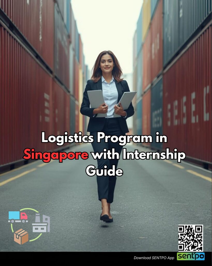 Student exploring logistics internship opportunities at Singapore port with global supply chain background