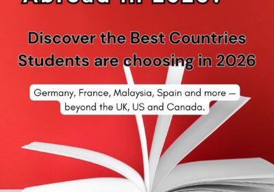 orld map showing the best countries to study abroad in 2026 including Germany, France, Malaysia and Indonesia