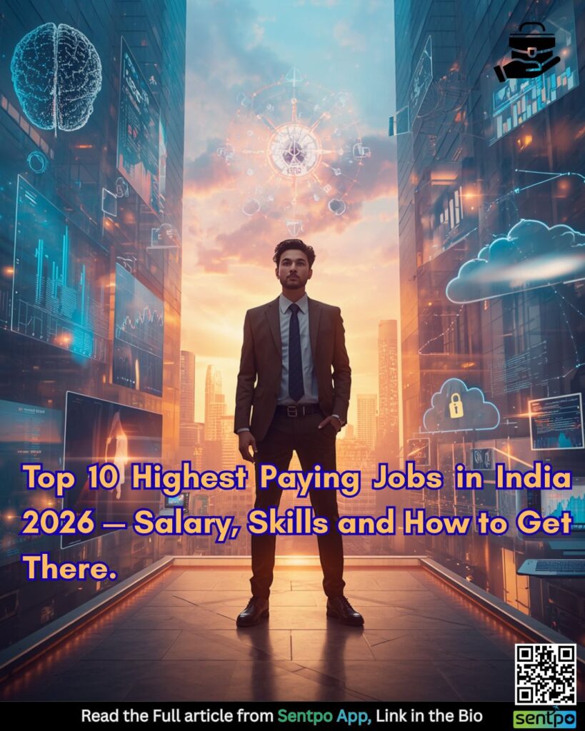 top 10 highest paying jobs India 2026 salary skills AI data science investment banking cybersecurity Sentpo