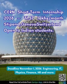 CERN short-term internship 2026 Geneva Switzerland Indian students paid engineering IT data science Sentpo