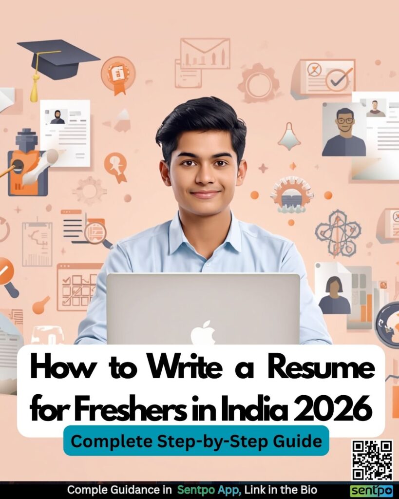 how to write resume freshers India 2026 ATS format one page tips mistakes checklist Sentpo career guide