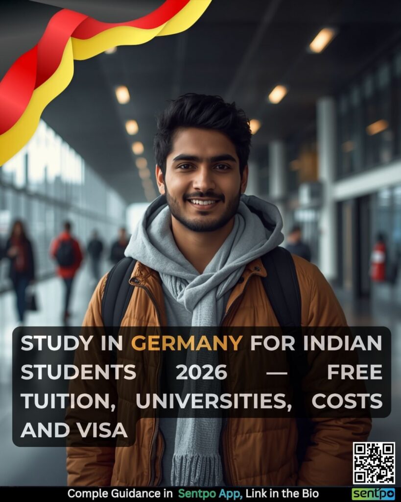 study in Germany for Indian students 2026 free tuition TU Munich RWTH Aachen APS certificate blocked account visa Sentpo