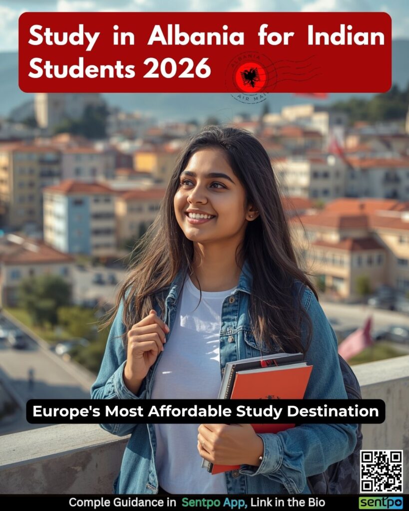 study in Albania for Indian students 2026 Epoka University Tirana fees visa no IELTS affordable Europe Sentpo
